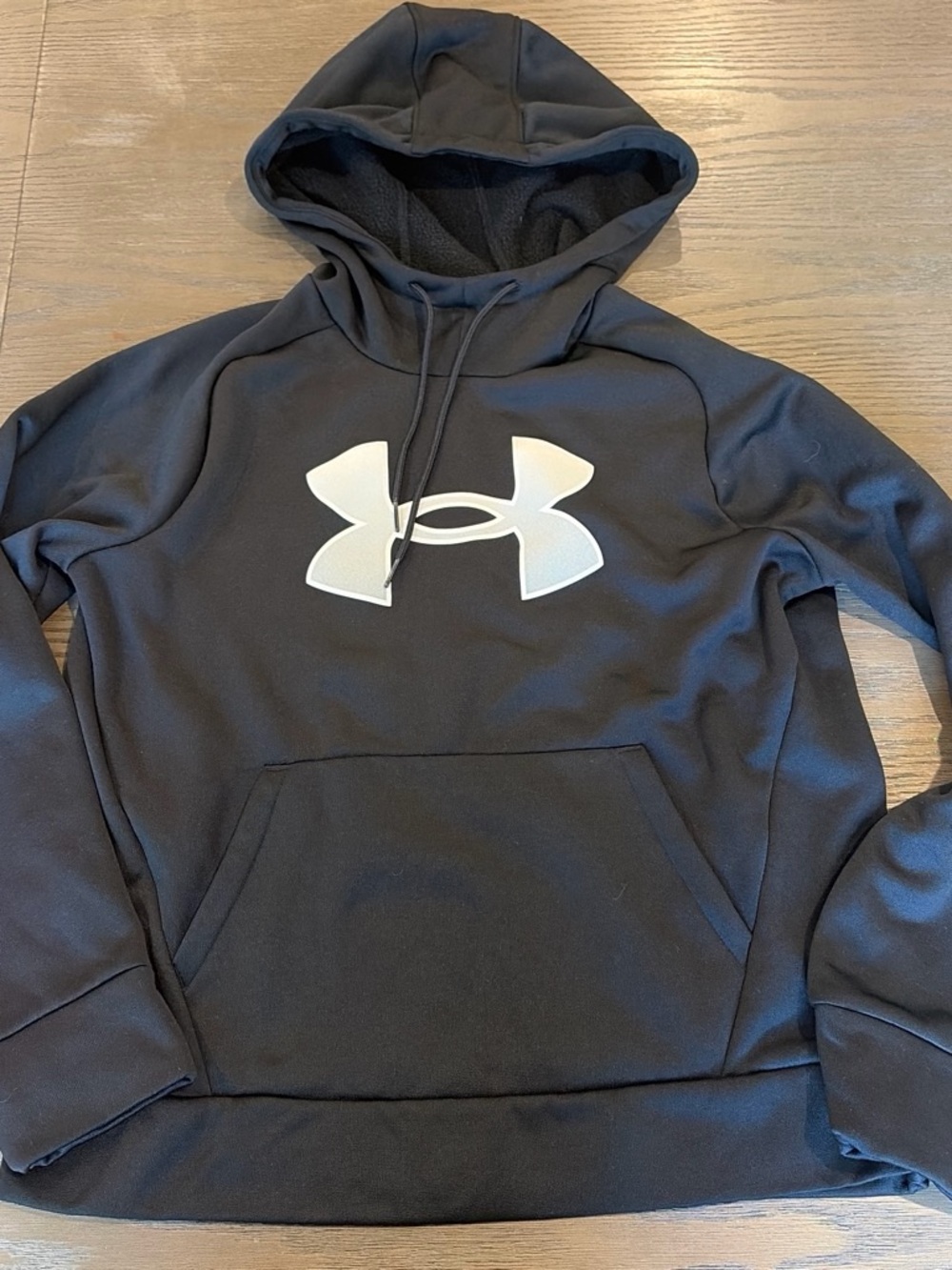 Under Armour Men's Black Hoodie with Large White Logo